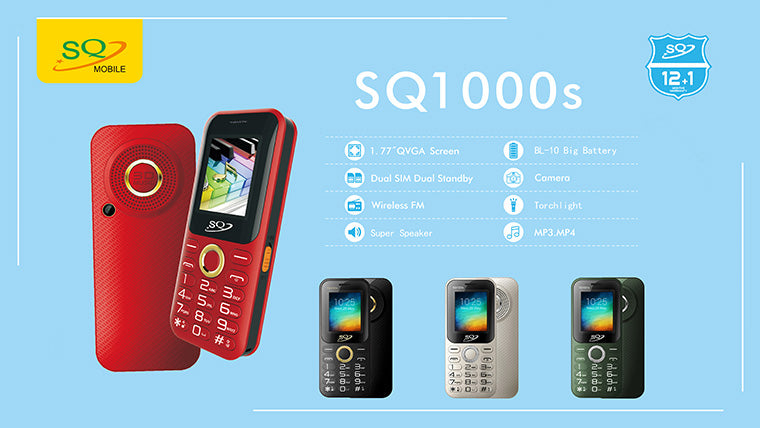 SQ Mobile SQ1000s Dual SIM Power Bank Phone 6800 Mah Long Life Battery