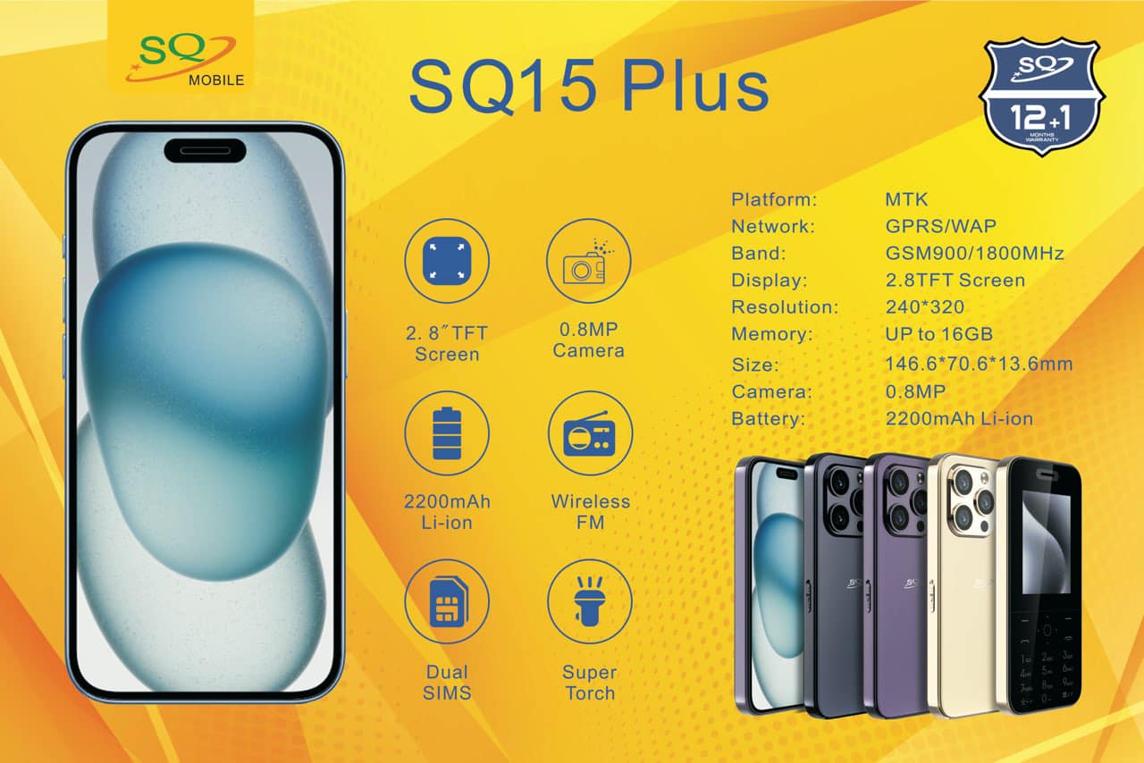 SQ Mobile SQ15 Plus: Slim Touch Screen Phone with 2200mAh Battery