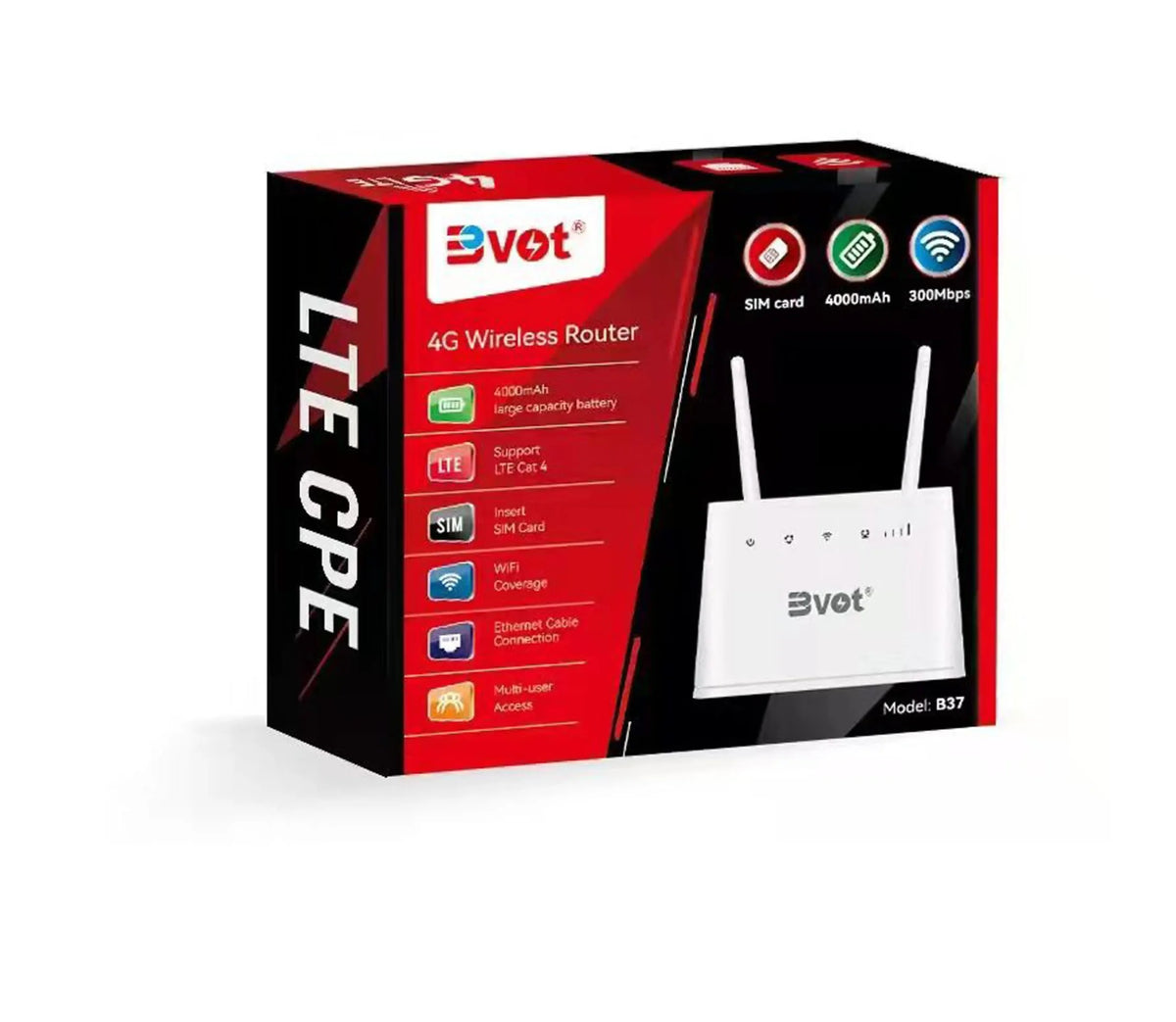 Bvot Router Bvot B37 4G LTE Router 4000mah Rechargeable Router with 4g simcard ...