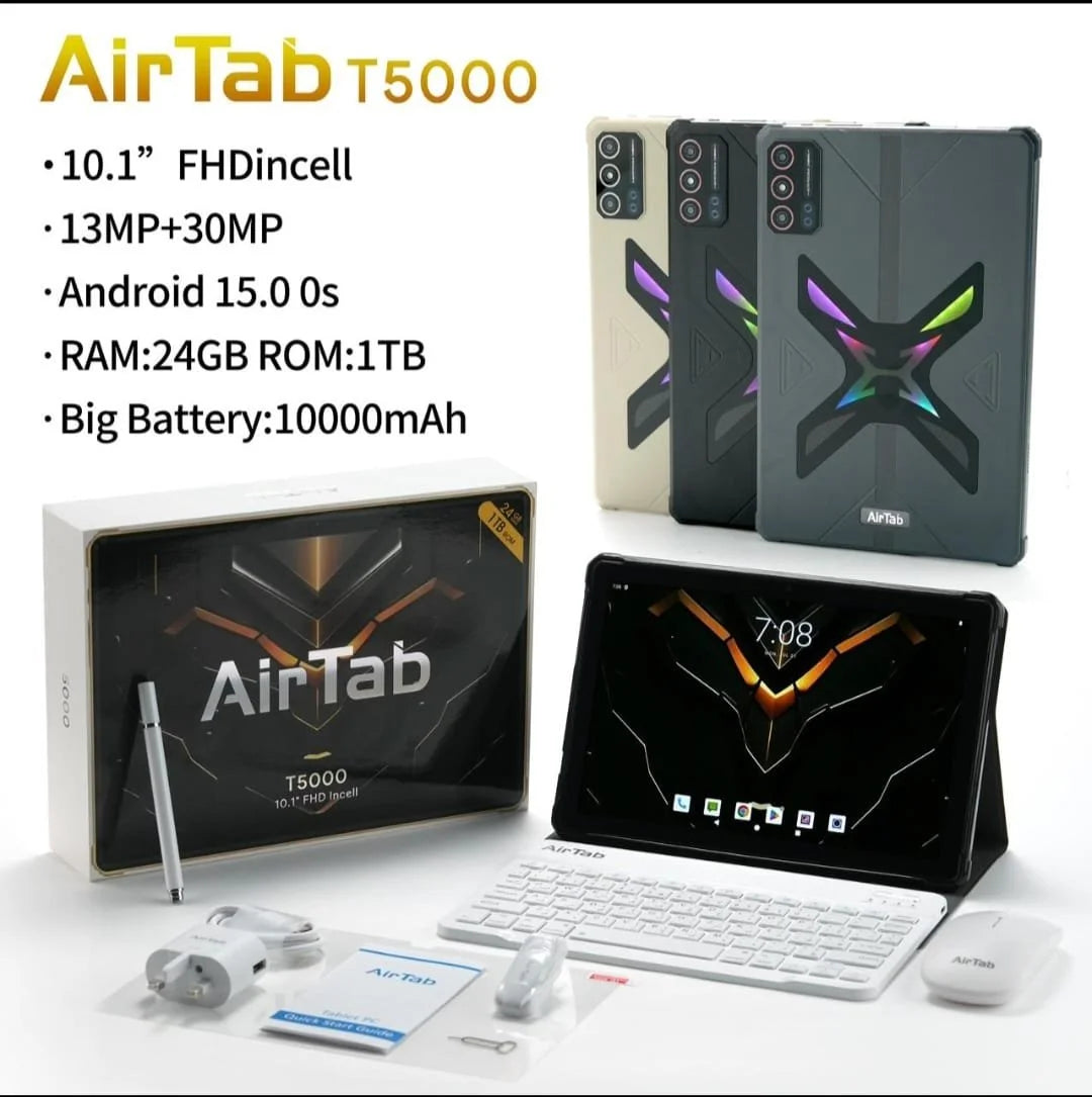 AirTab T5000 PC Android Tablet 10.1″inch 1TB ROM + 24GB RAM 10000mAh