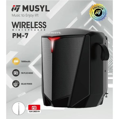 Musyl Wireless Subwoofer With Clear Sound And Led Lighting Display - Multicolor