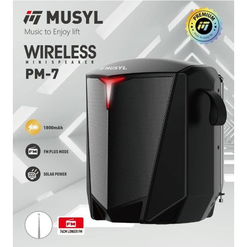 Musyl Wireless Subwoofer With Clear Sound And Led Lighting Display - Multicolor