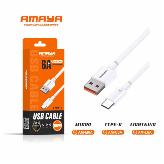 Amaya AM-C6A Data Cable Fast Charging Type C USB Cable