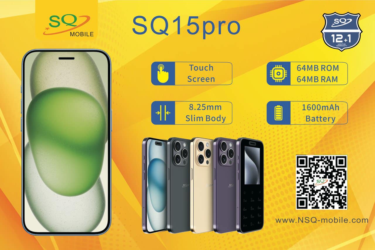 SQ Mobile SQ15 Pro: Slim Touch Screen Phone with 1600mAh Battery