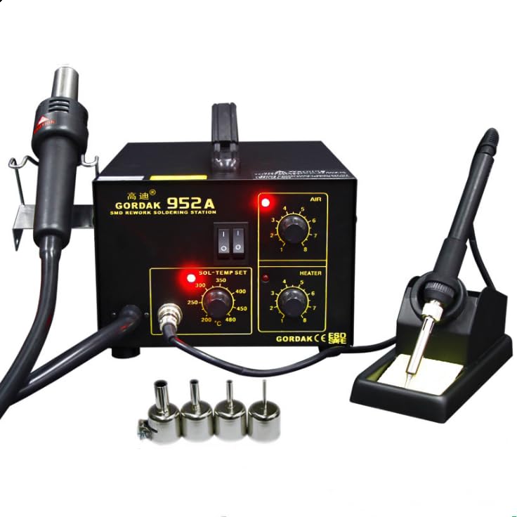 GORDAK 952A SMD Soldering & Rework Station 270W Hot Air blower 60W Sol ...