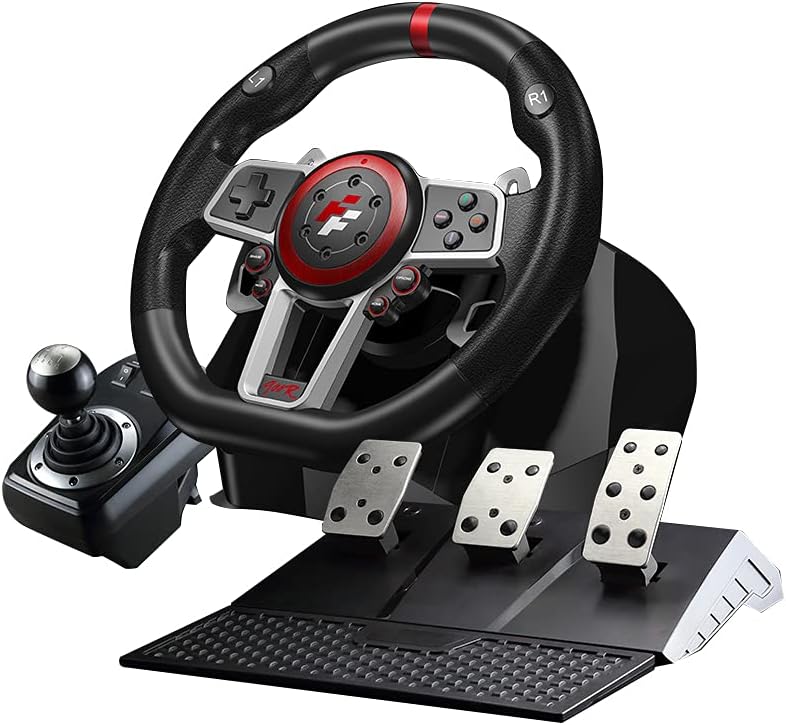 Flashfire Suzuka 900R racing wheel set with Clutch pedals and H-shifter for PC, PS3, PS4, Xbox 360, XBOX ONE and Nintendo Switch
