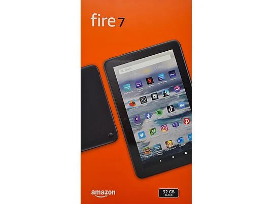 Fire 7 tablet (32 GB, Black, Ad-Supported) + Amazon Standing Case (Black) + Screen Protector (2-Pack)
