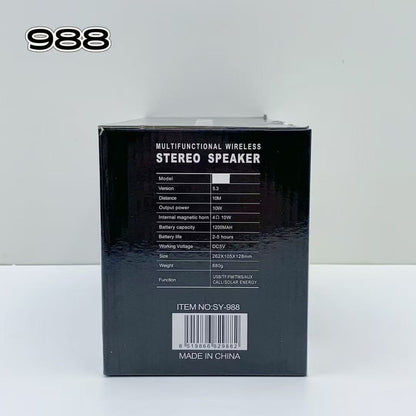 New Style SY-988 Outdoor Solar Energy Bluetooth Speaker Multifunctional With Flashlight Subwoofer Wireless Speaker