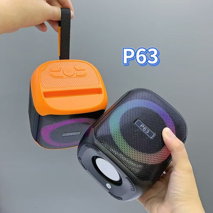 NEW P63 Outdoor HD Quality Sound Speaker Mini Colorful RGB Lights Subwoofer Stereo Amplifier Wireless Speaker Phone Stand