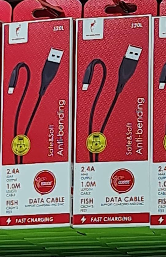 Safe and Soft Anti-Bending iPhone Lightning Data Cable - 1.0m Long