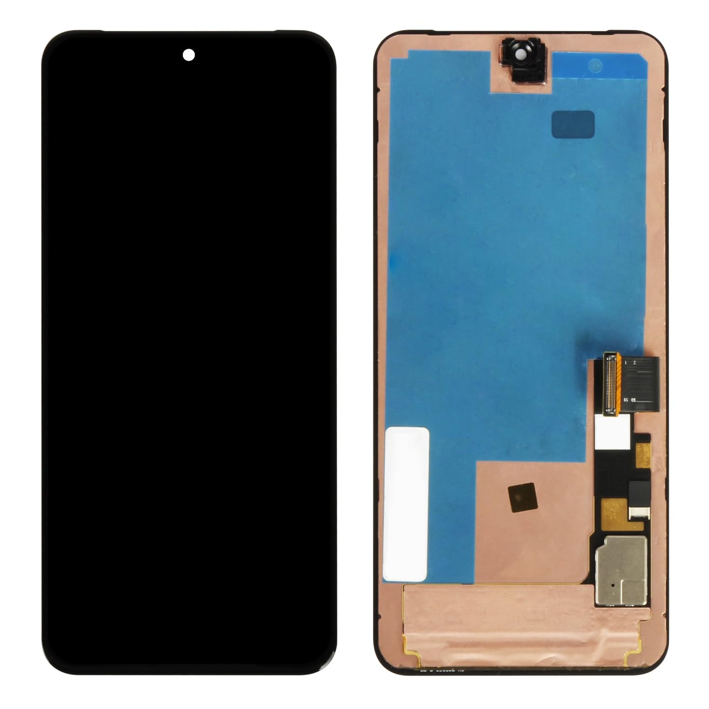 Phone screen assembly on a white background google pixel 8 screen replacement