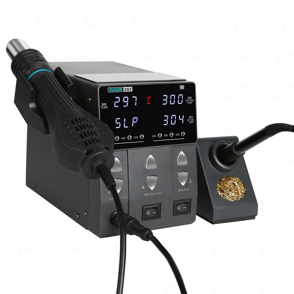 SUGON 202 2 IN 1 Soldering Station LED Display Adjustable Temperature Air Volume BGA Rework station