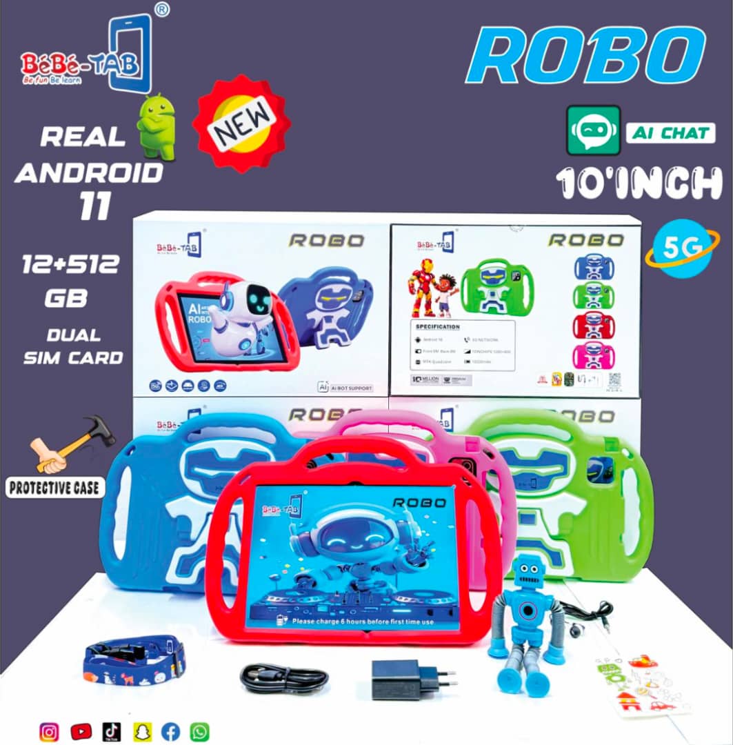 BeBe Robo Kids Tablet - Interactive 10.1-Inch Android Tablet for Young Learners