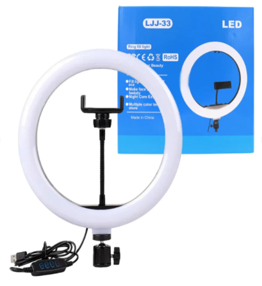 LJJ-33 13-Inch (33cm) LED Ring Fill Light with Tripod Stand