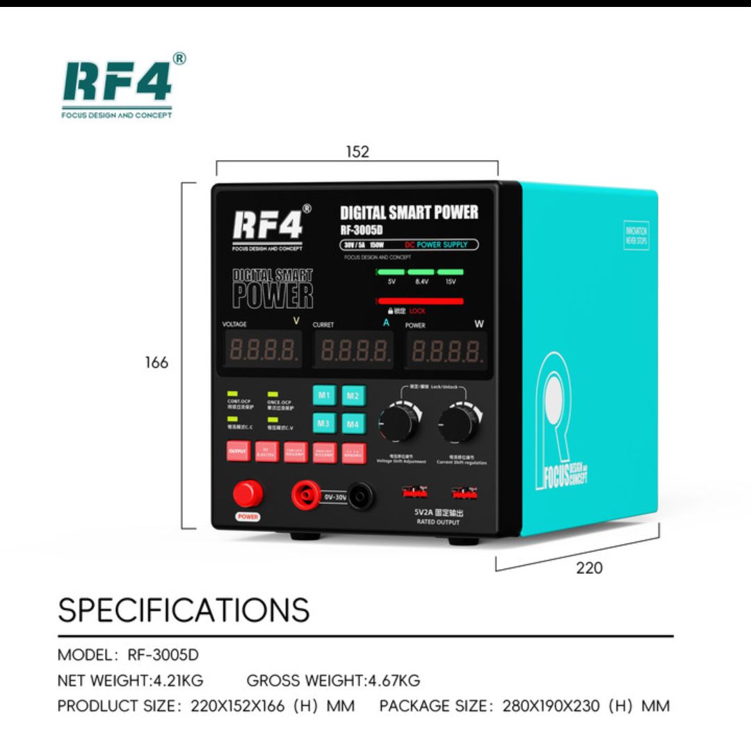 RF4 RF-3005D 30v~5A auto range switch high performance dc power supply