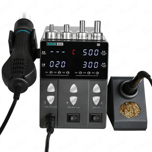 SUGON 202 2 IN 1 Soldering Station LED Display Adjustable Temperature Air Volume BGA Rework station