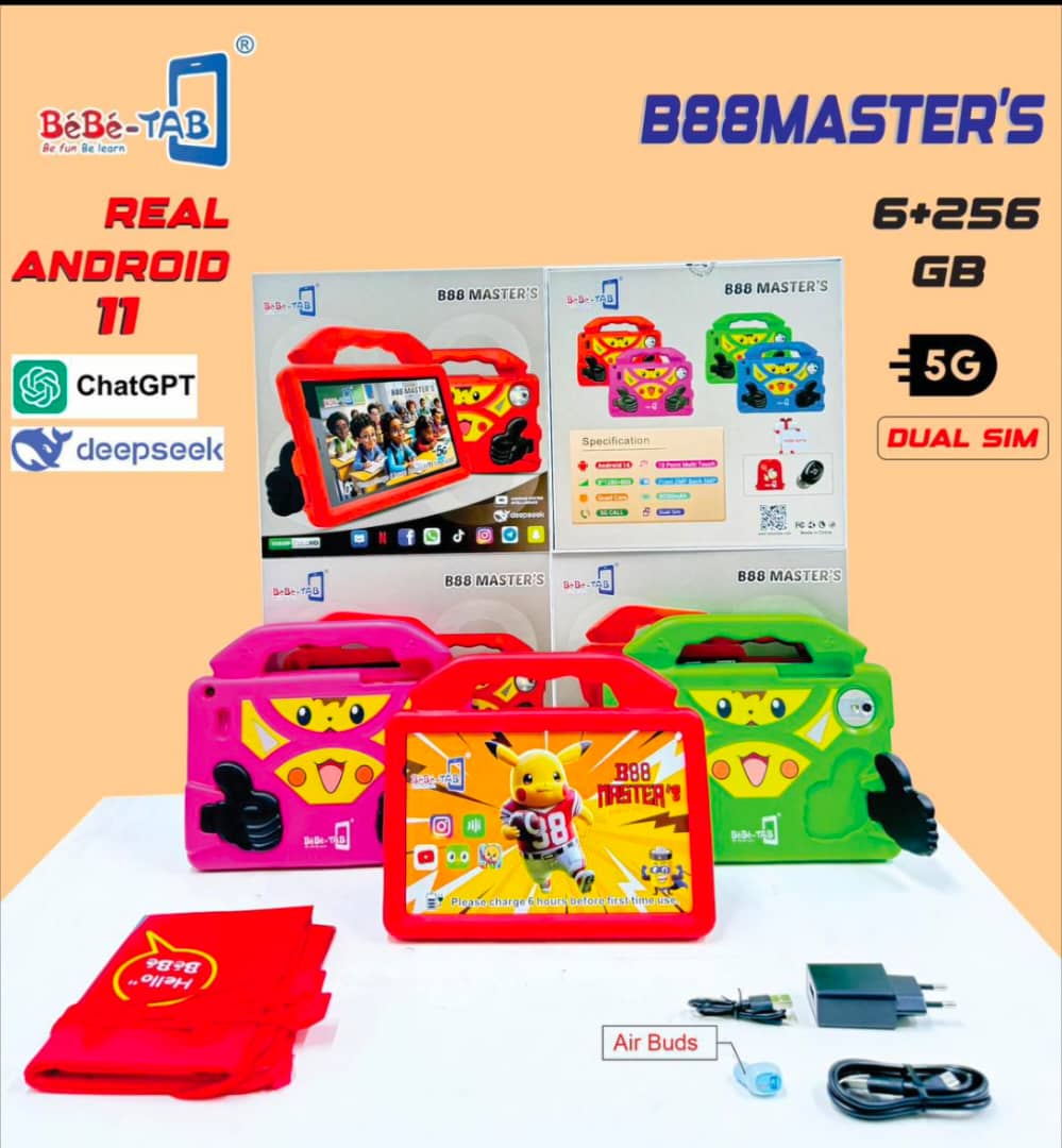 BeBe Tab B88 Master Kids Tablet - Educational 8-Inch Android Tablet for Fun Learning