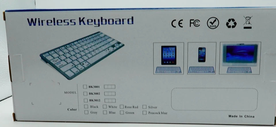 Wireless Bluetooth Keyboard, Model: BK3001